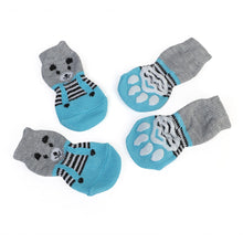 Load image into Gallery viewer, 4pcs/Set Cute Puppy Dog Knit Socks Small Dogs Cotton Anti-Slip Cat Shoes For Autumn Winter Indoor Wear Slip On Paw Protector
