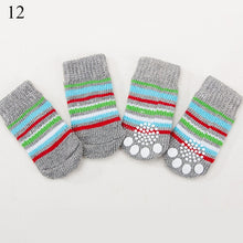 Load image into Gallery viewer, 4pcs/Set Cute Puppy Dog Knit Socks Small Dogs Cotton Anti-Slip Cat Shoes For Autumn Winter Indoor Wear Slip On Paw Protector
