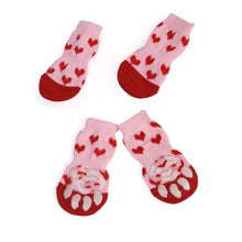 Load image into Gallery viewer, 4pcs/Set Cute Puppy Dog Knit Socks Small Dogs Cotton Anti-Slip Cat Shoes For Autumn Winter Indoor Wear Slip On Paw Protector

